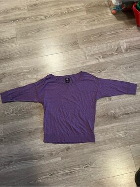 Grape Purple Lightweight 100% cotton Boatneck knit sweater